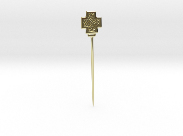 Cross-headed Pin from Middleton on the Wolds in 18k Gold Plated Brass
