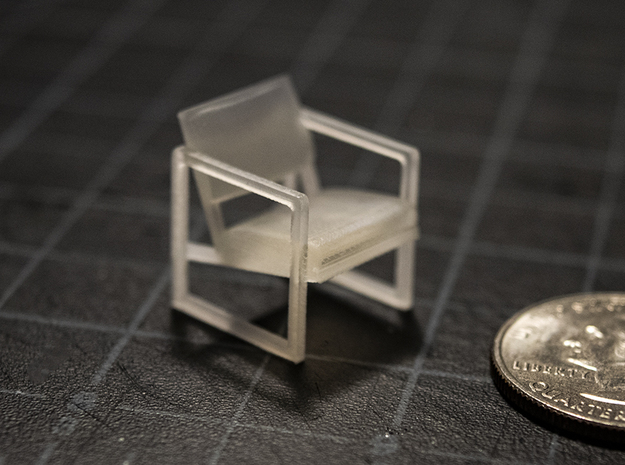 1:48 Bauhaus Easy Chair in Tan Fine Detail Plastic