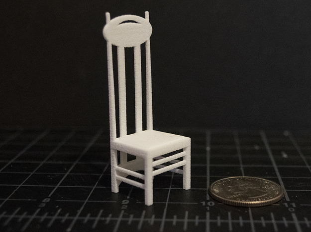1:24 Mackintosh Chair in White Natural Versatile Plastic