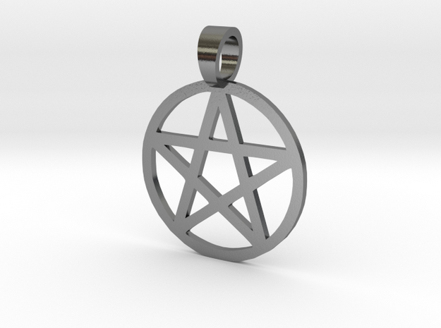 Pentacle Sigil Pendant in Polished Silver