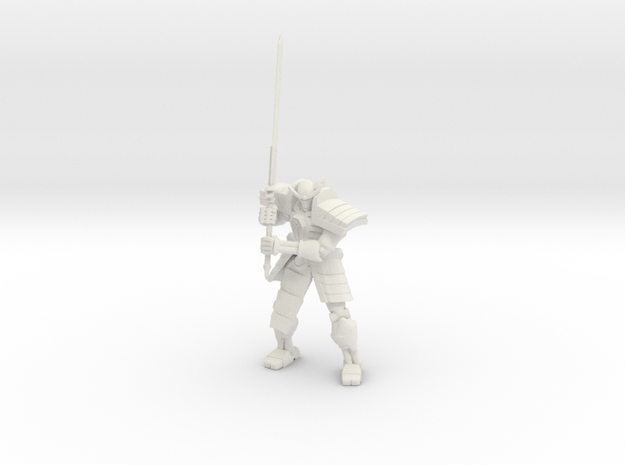 Robot Samurai Skeleton 01 in White Premium Versatile Plastic