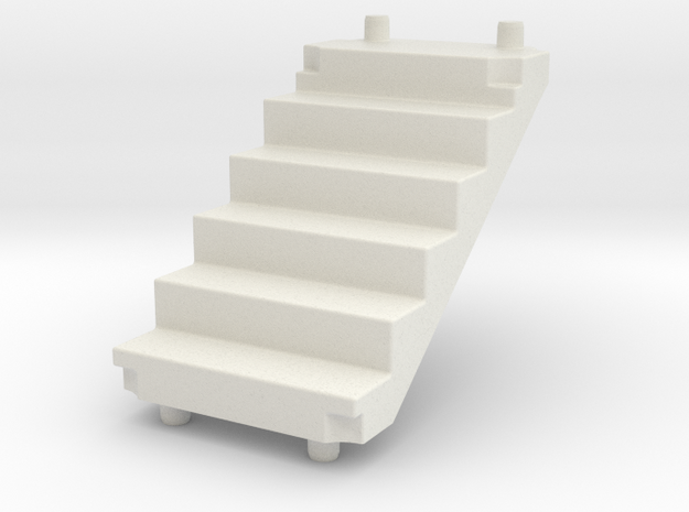 3D Half Stairs in White Natural Versatile Plastic