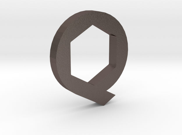 The Q in Polished Bronzed-Silver Steel