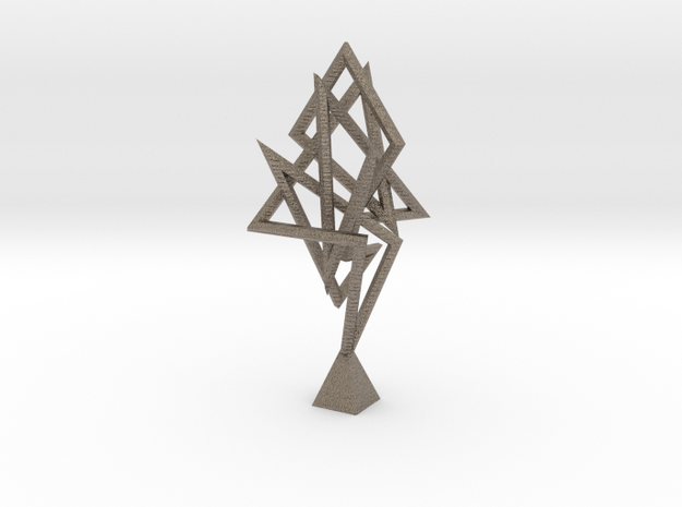 Flame Knot Sculpture in Matte Bronzed-Silver Steel