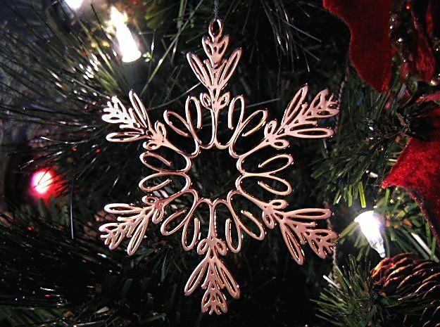 Celia metal snowflake ornament in 14k Gold Plated Brass