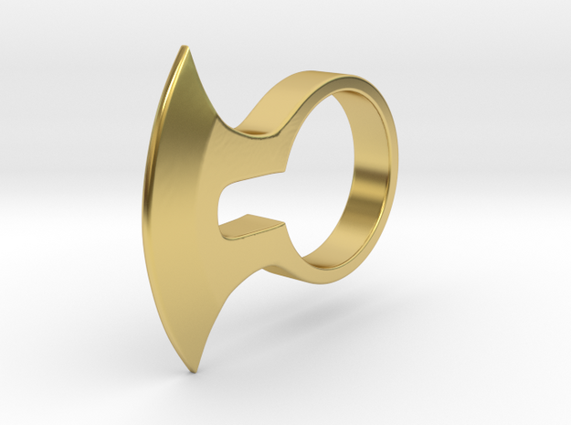 Axe Ring _ B in Polished Brass: 8 / 56.75