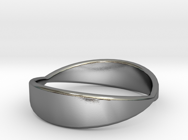 In and Out Ring in Polished Silver: 6 / 51.5