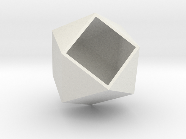 Cubeoctahedron in White Natural Versatile Plastic