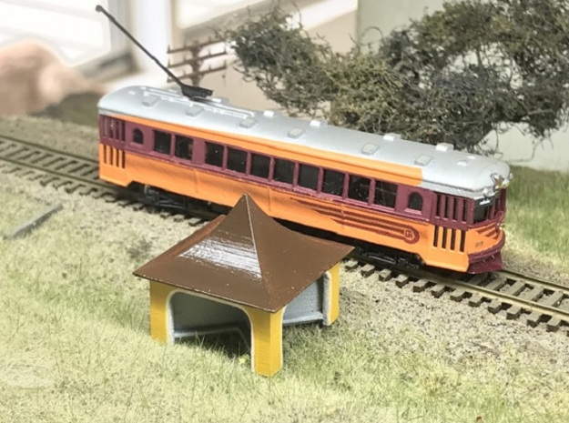 TMER&L Waiting Shelter N Scale in Gray PA12
