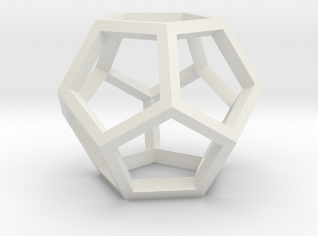 Dodecahedron open in White Natural Versatile Plastic