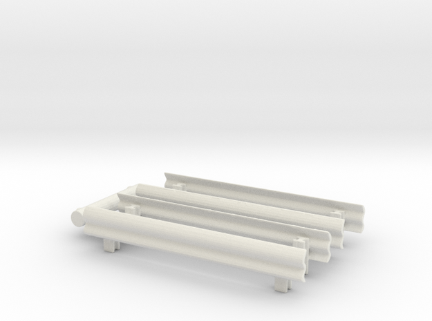Guard Rail (x4) 1/87 in White Natural Versatile Plastic