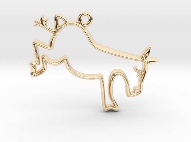 Tiny Donkey Charm in 14k Gold Plated Brass