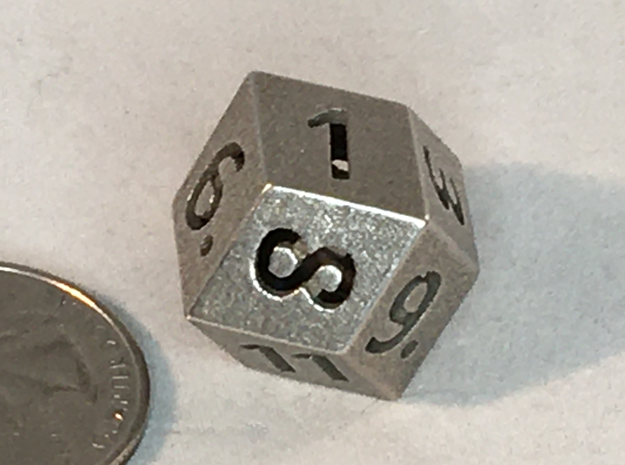 D12 Rhombic Dodecahedron in Polished Bronzed-Silver Steel