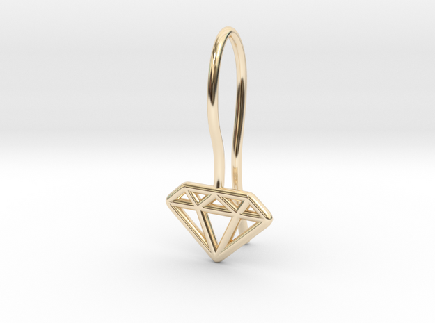 Diamond earring in 14k Gold Plated Brass