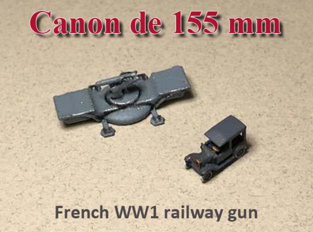 canon de 155 C railway artillery 1/285 in White Natural Versatile Plastic