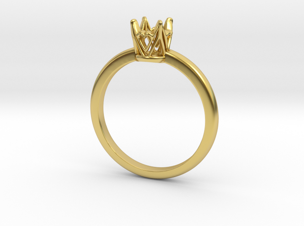 Ring with heart details in Polished Brass