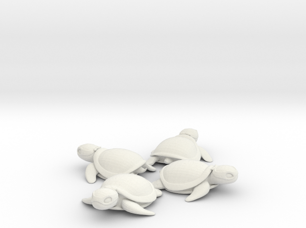 TMNT Little Turtles (4 pieces bundle) in White Natural Versatile Plastic