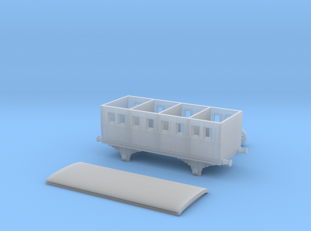 VR N Scale B Class Carriage (Fixed Wheel) in Smooth Fine Detail Plastic