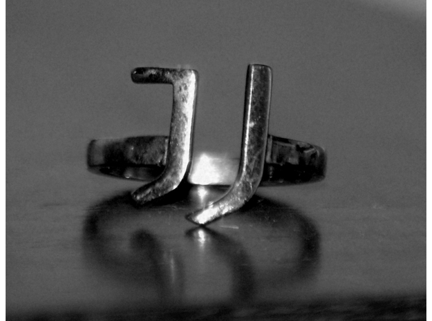 Juve ring in Polished Nickel Steel