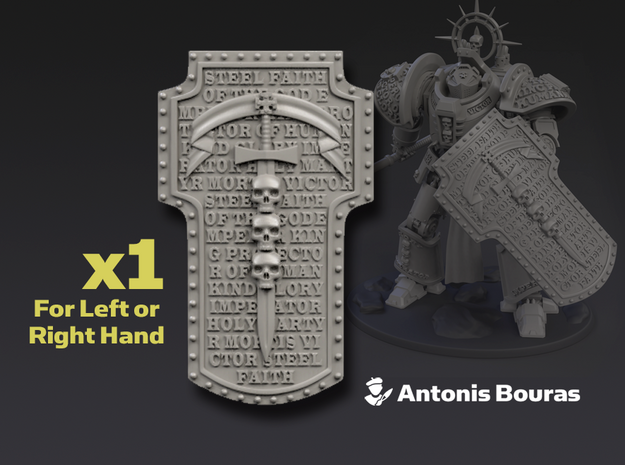 Arch Battleknight: Tempest Shield w/Hands in Tan Fine Detail Plastic