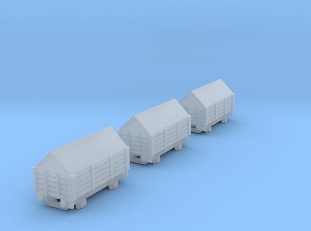 T-gauge 3 Salt trucks  - Custom Wheels, see descri in Tan Fine Detail Plastic