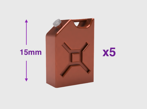 15mm Single-wide Jerrycan in Tan Fine Detail Plastic: Small