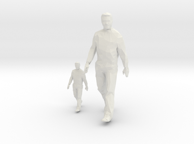 Architectural Man - 1:50 + 1:100 - Walking  in White Natural Versatile Plastic