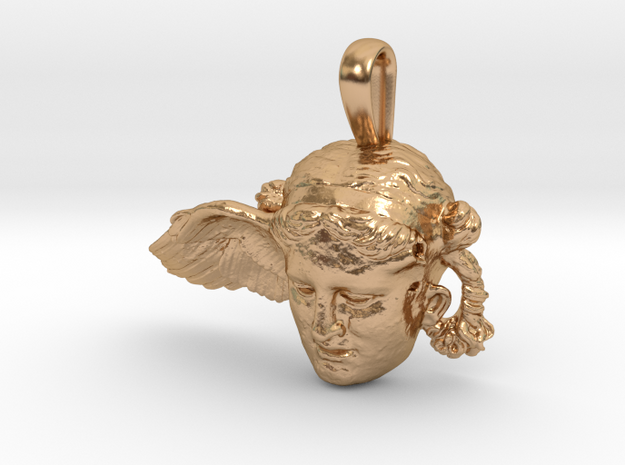 Hypnos, god of sleep, petite pendant in Polished Bronze