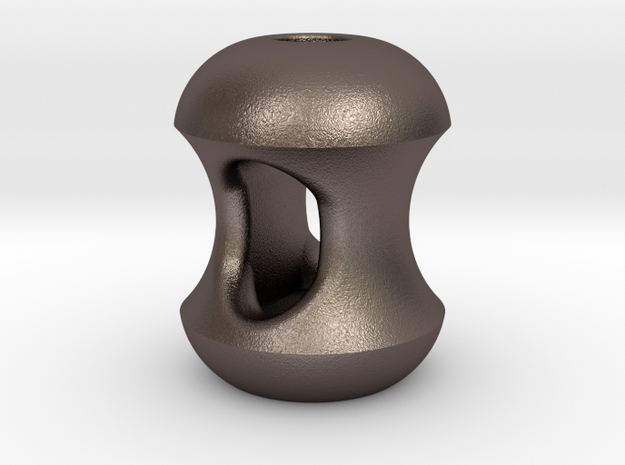 Apple Cores : Begleri Bead (V2) in Polished Bronzed-Silver Steel