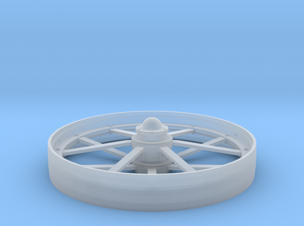 Flat Spoke Wheel in Smooth Fine Detail Plastic