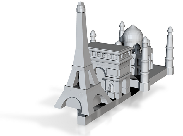 Capital Set (France & India) with sprue in Tan Fine Detail Plastic