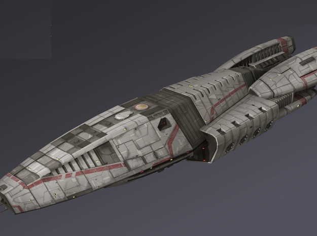 Battlestar Galactica Adamant Class frigate in Tan Fine Detail Plastic