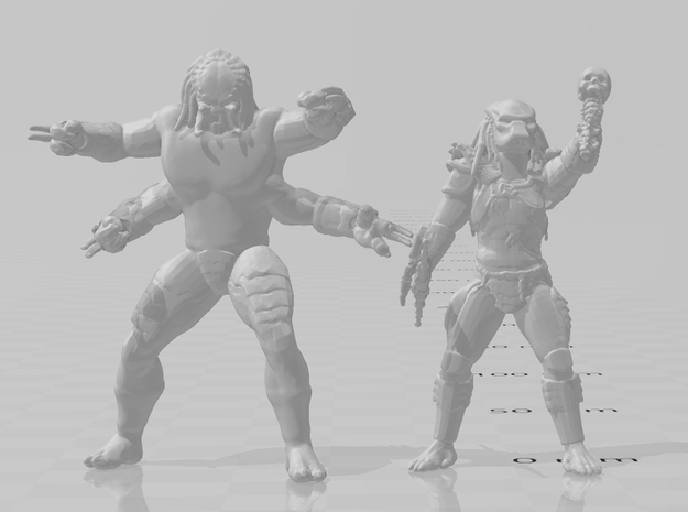 Four Armed Predator 45mm miniature model games rpg in Tan Fine Detail Plastic