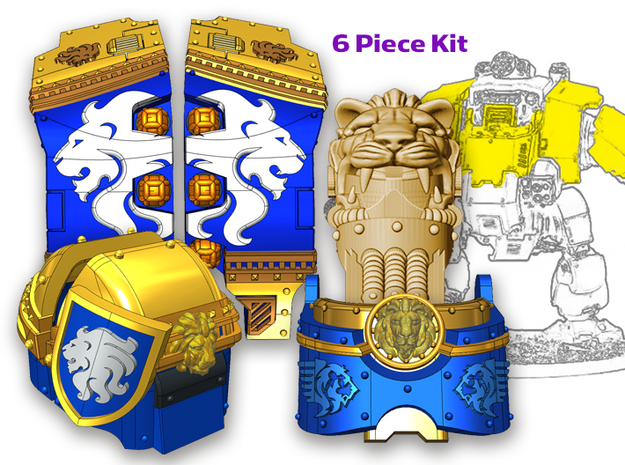 Celestial Lions: Full Atlas Pattern Kit (1) in Tan Fine Detail Plastic