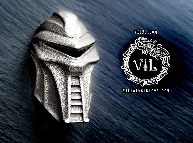 Cylon CENTURION Pendant ⛧VIL⛧ in Polished Bronzed-Silver Steel: Small