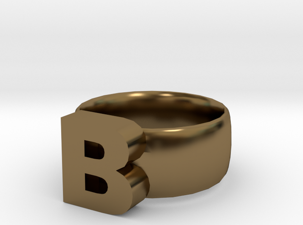 B Ring in Polished Bronze