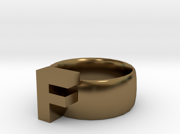 F Ring in Polished Bronze
