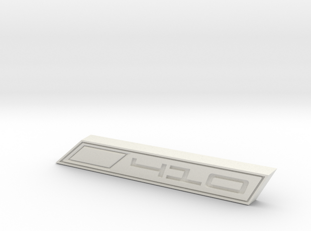 Cupra 410 Text Badge in White Natural Versatile Plastic