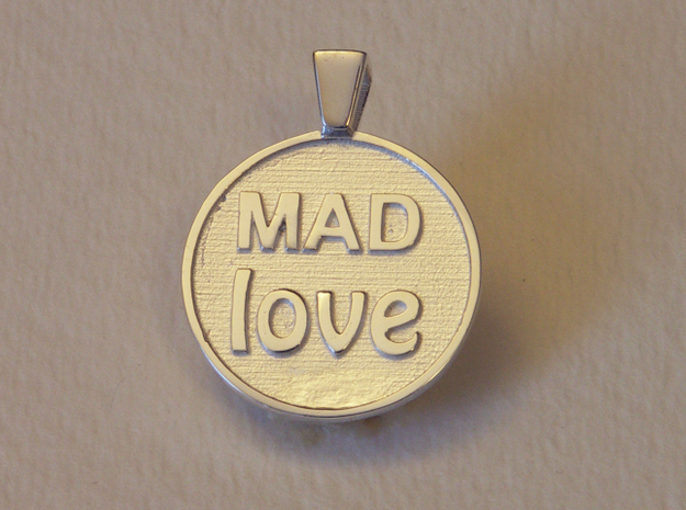 Mad Love Pendant in Polished Silver