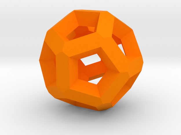 Dodecahedron More in Orange Processed Versatile Plastic