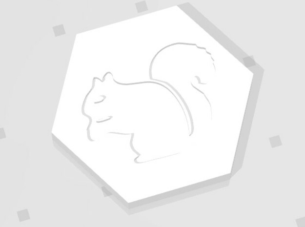 D2 Squirrel Symbol Logo in Clear Ultra Fine Detail Plastic