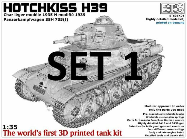ETS35X01 Hotchkiss H39 - Set 1 in Smooth Fine Detail Plastic