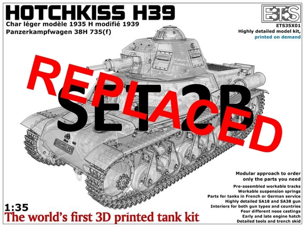 ETS35X01 Hotchkiss H39 - Set 2 option B - SA38 in Tan Fine Detail Plastic