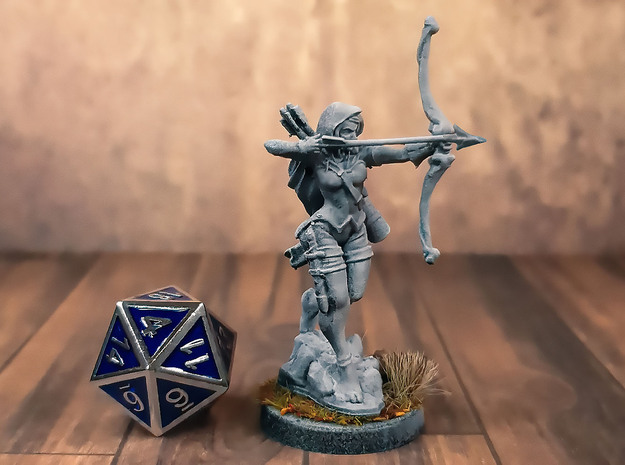 Panther Scout - Female Elf Archer - D&D in Tan Fine Detail Plastic