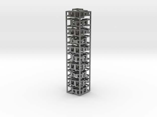 Stack Of 10 Cubes 21 in Natural Silver