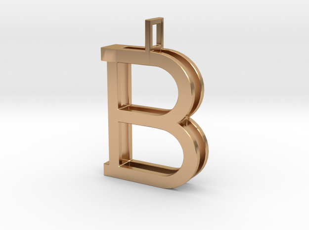 letter B monogram pendant in Polished Bronze