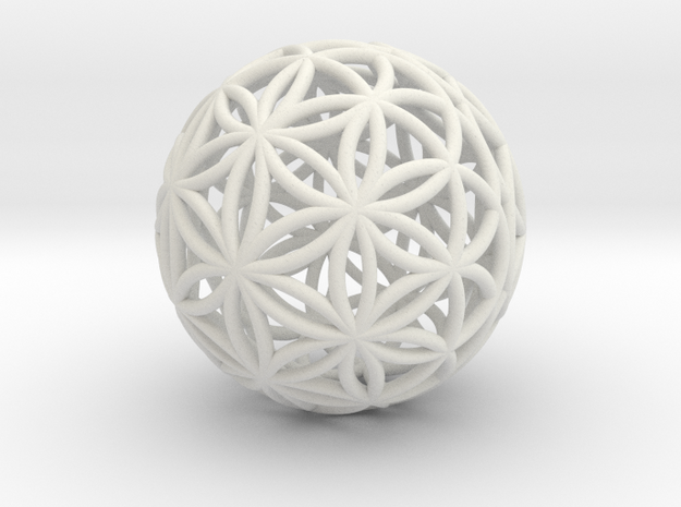 Special Edition 190mm Thick Flower Of Life in White Natural Versatile Plastic