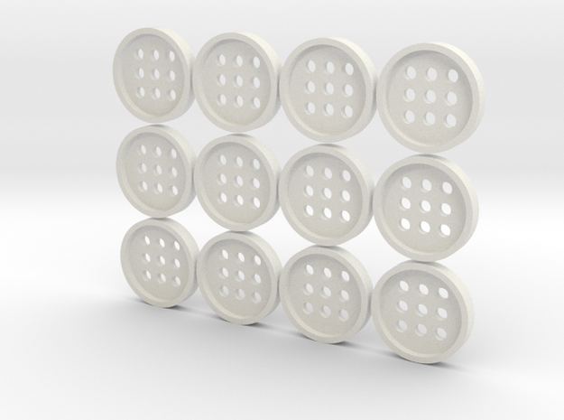 5/8" alphabet buttons (dozen) in White Natural Versatile Plastic