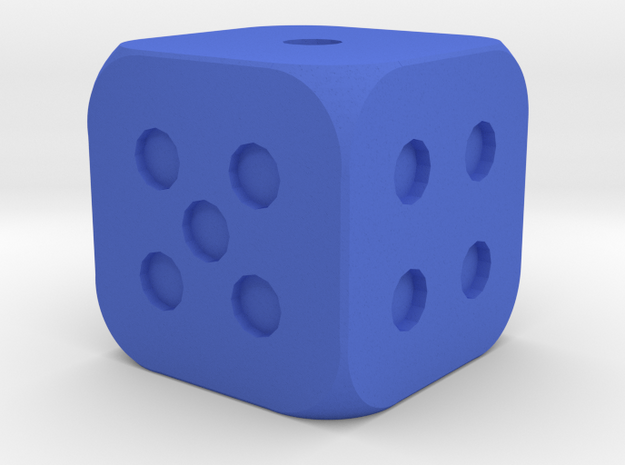 1.6cm balanced 6 sided dice (d6) in Blue Processed Versatile Plastic