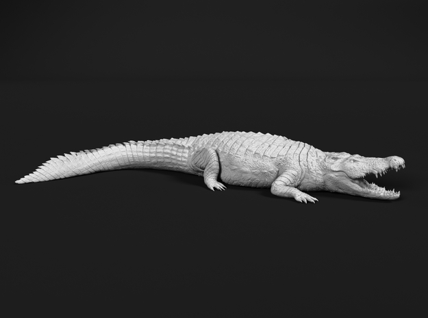 Nile Crocodile 1:87 Mouth Open in Tan Fine Detail Plastic